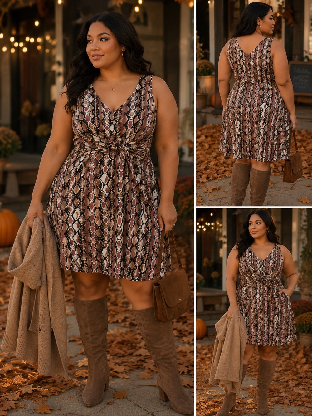Candies Sleeveless Snake Print Dress